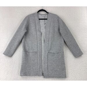 Jacqueline de Yong Cardigan Womens Medium Gray Open Front Long Sleeve Ribbed New